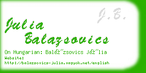 julia balazsovics business card